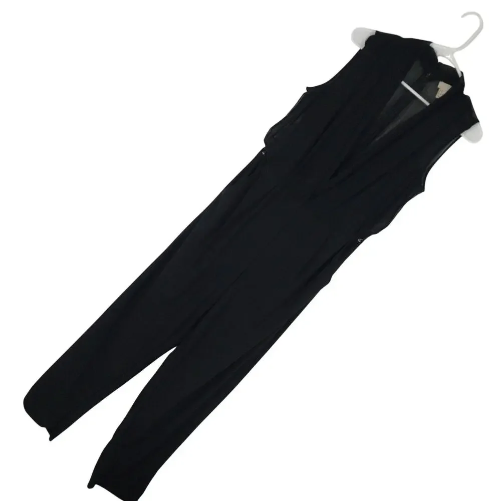 NWOT! H & M! ULTRA GLAM BLACK SHEER V NECK TOP, WIDE LEG JUMPSUIT, ONESIE! SZ 12